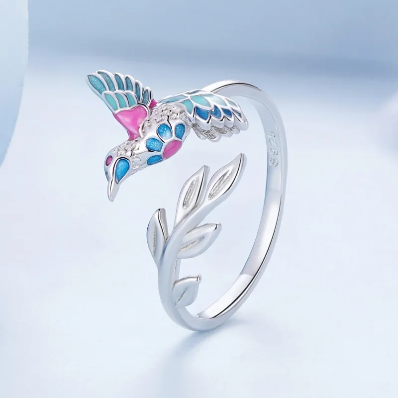 (image for) Pandora Style Kingfisher Open Ring - BSR483-E - View 2