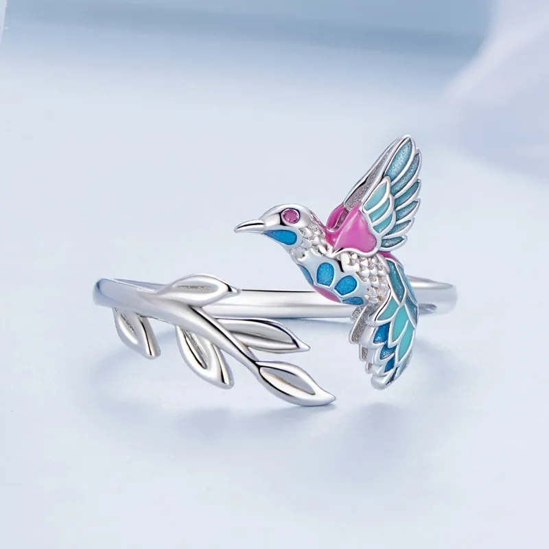 (image for) Pandora Style Kingfisher Open Ring - BSR483-E - View 3