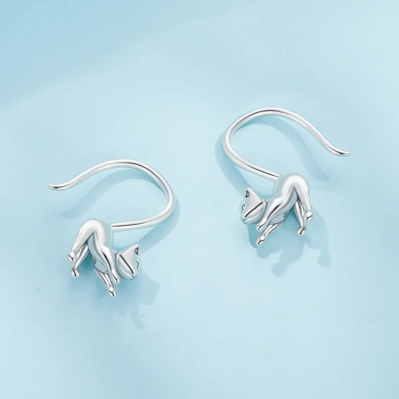 (image for) Pandora Style Kitten Earrings Stud Earrings - SCE1618 - View 4
