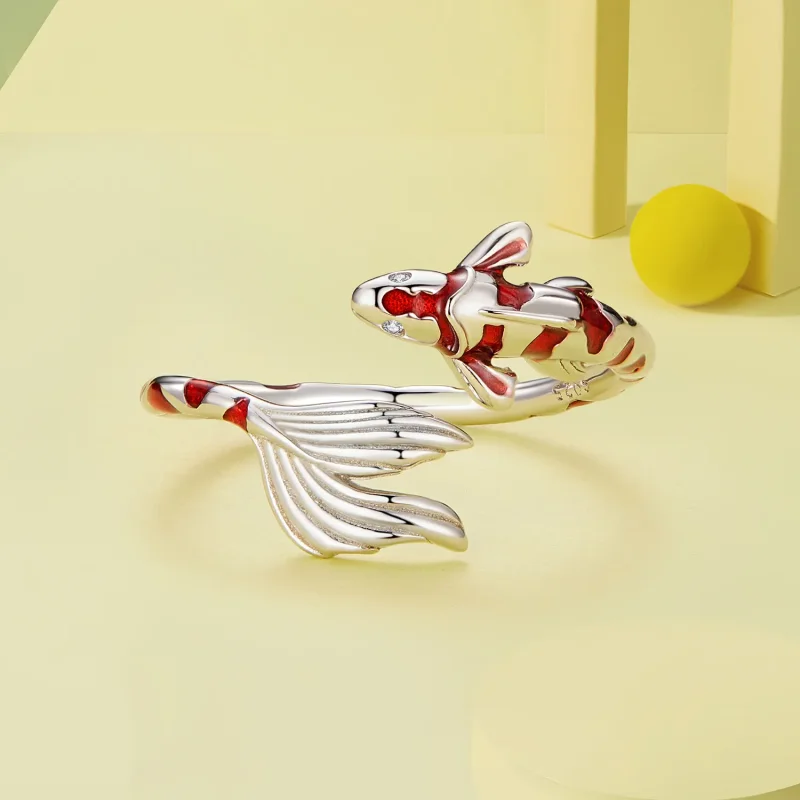 (image for) Pandora Style Koi Open Ring - BSR474-E - View 3
