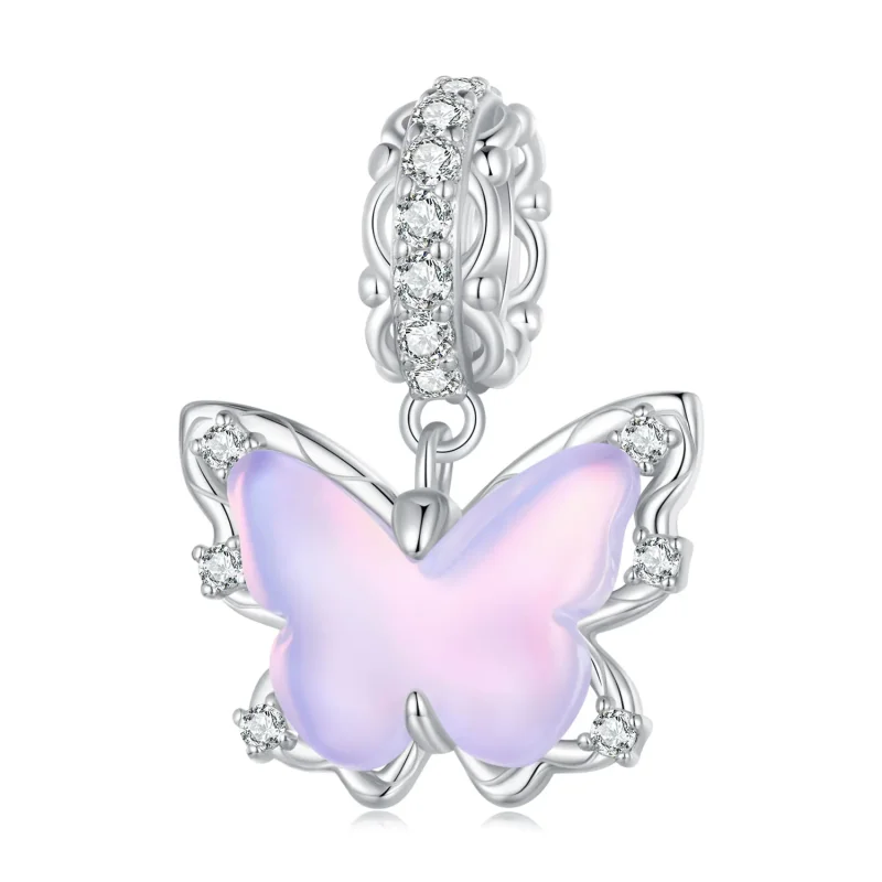 (image for) Pandora Style Lace Butterfly Dangle - BSC925 - Product Image