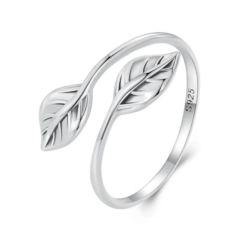 (image for) Pandora Style Leaf Opening Ring - SCR975-E - Product Image