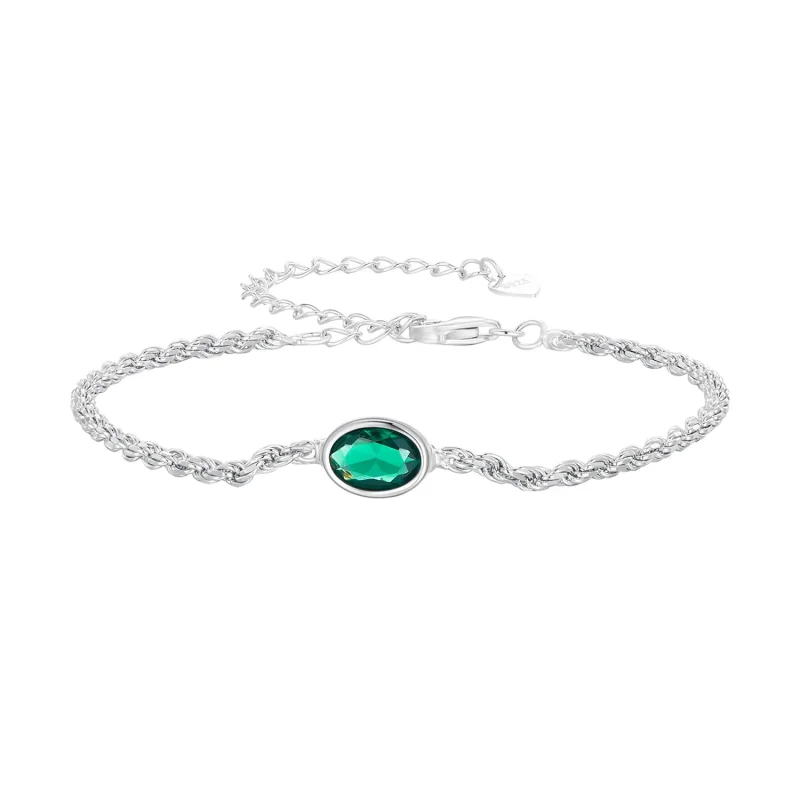 (image for) Pandora Style Light Luxury Green Zirconia Chopard Bracelet - BSB116 - Product Image