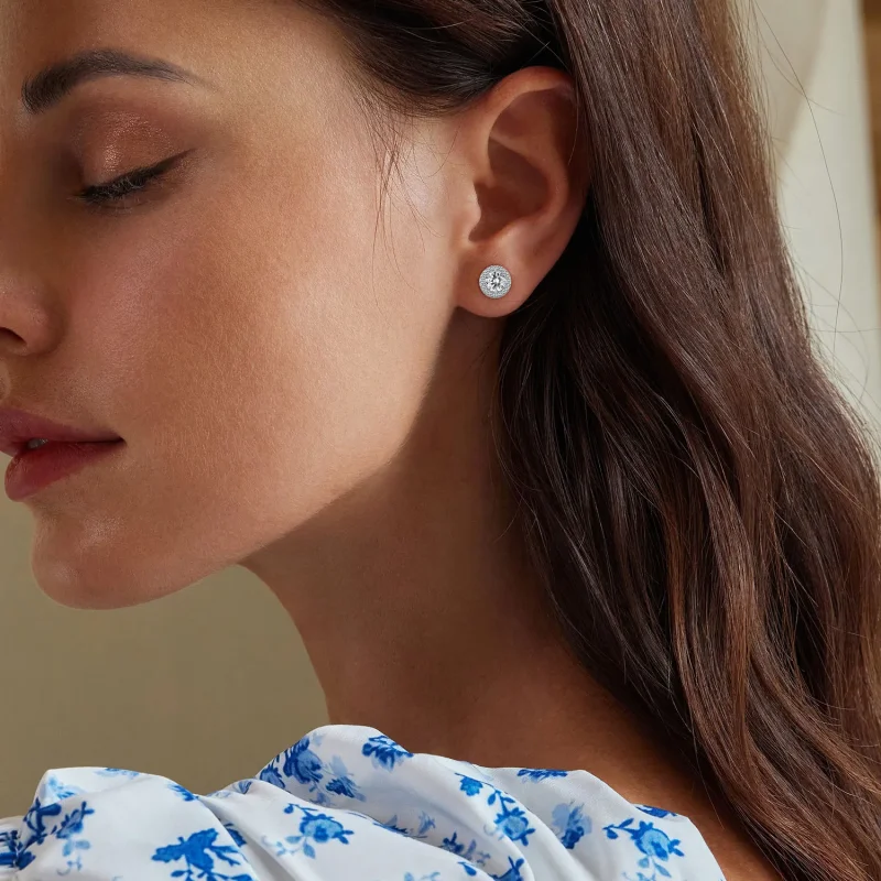 (image for) Pandora Style Light Luxury Stud Earrings - BSE893 - View 5