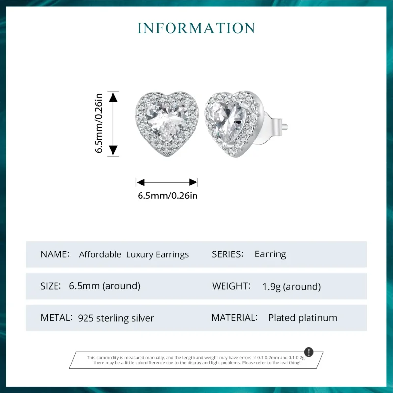 (image for) Pandora Style Light Luxury Stud Earrings - BSE894 - View 7