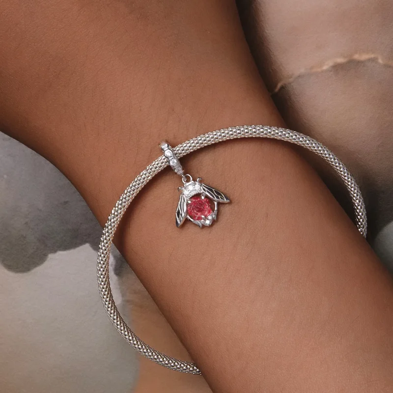 (image for) Pandora Style Light Sensitive Bee Rose Dangle - SCC2598 - View 8