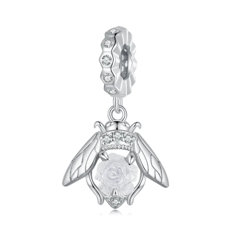 (image for) Pandora Style Light Sensitive Bee Rose Dangle - SCC2598 - Product Image