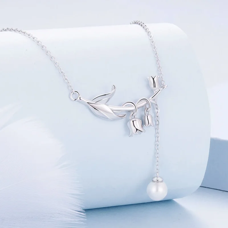 (image for) Pandora Style Lily of The Valley Necklace - BSN357 - View 2