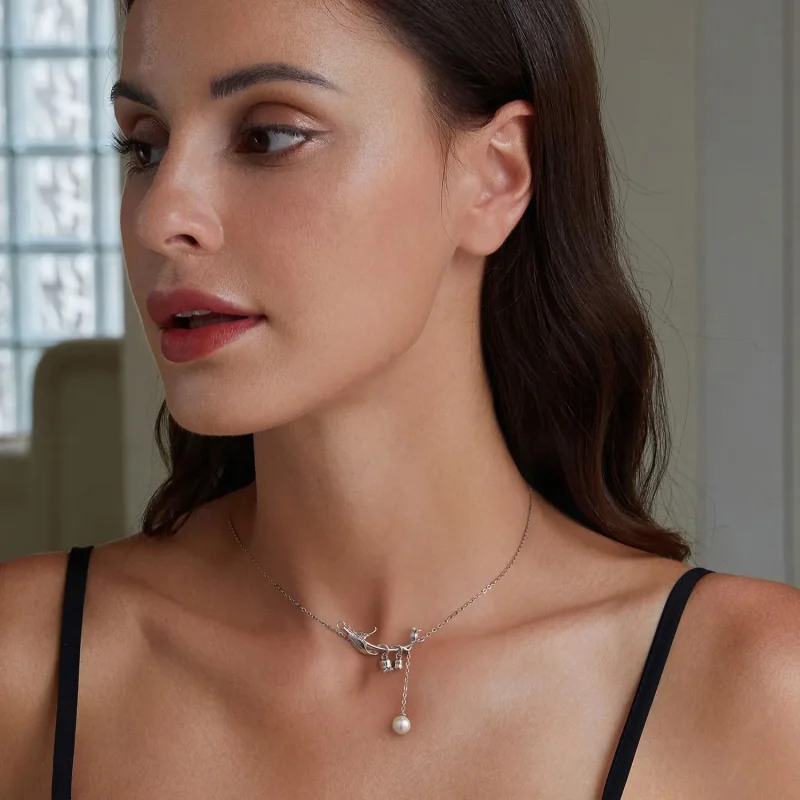 (image for) Pandora Style Lily of The Valley Necklace - BSN357 - View 6