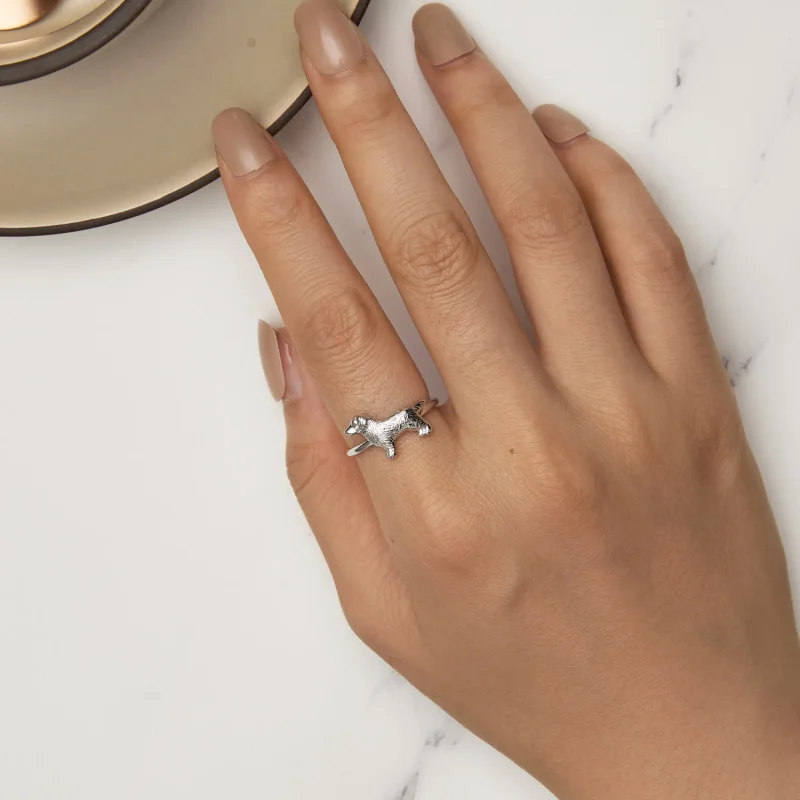 (image for) Pandora Style Little Golden Retriever Ring - SCR952 - View 5