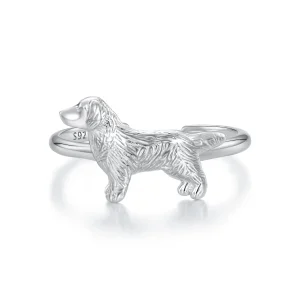 (image for) Pandora Style Little Golden Retriever Ring - SCR952