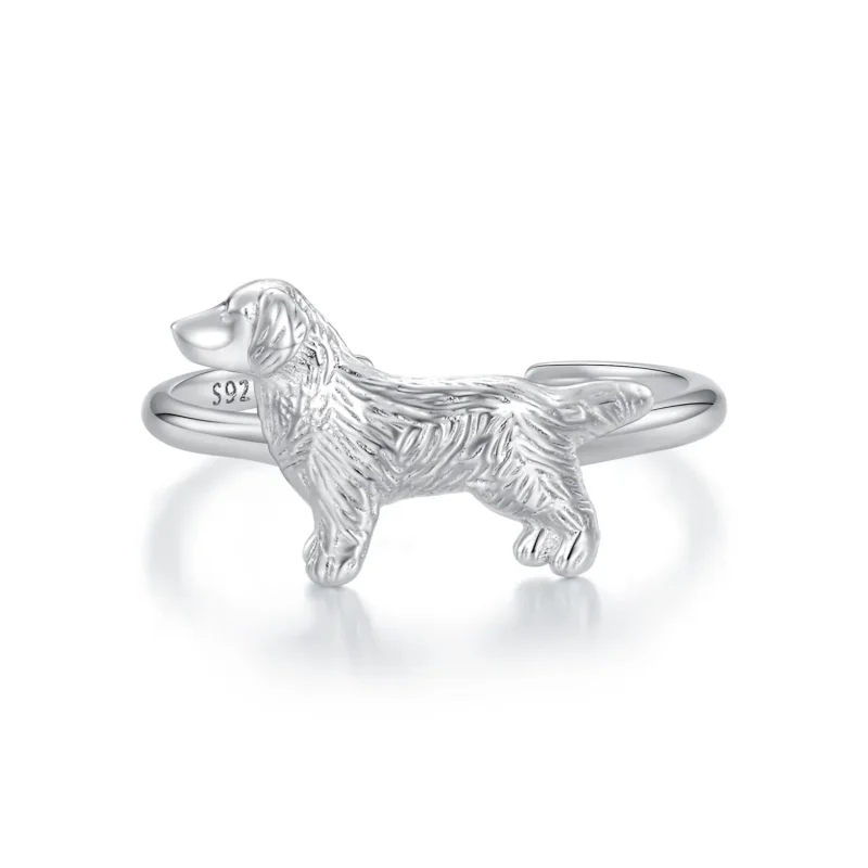 (image for) Pandora Style Little Golden Retriever Ring - SCR952 - Product Image