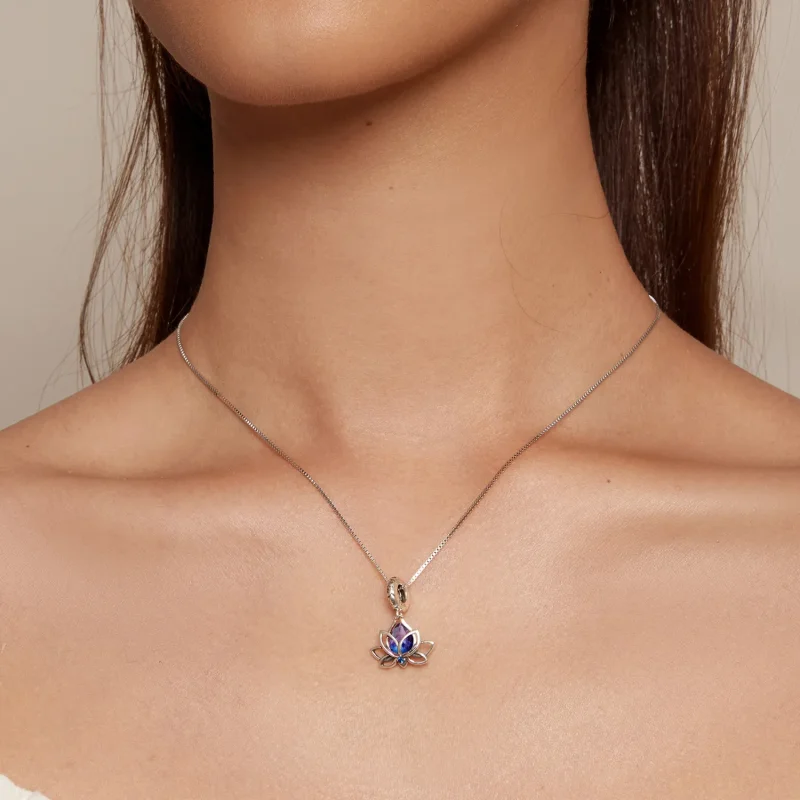 (image for) Pandora Style Lotus Dangle - SCC2562 - View 5