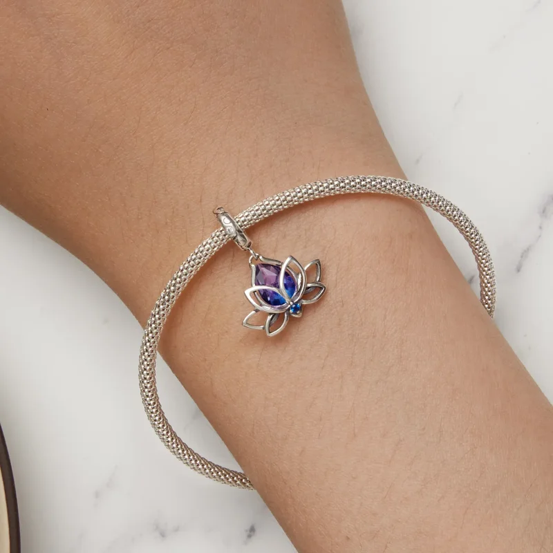 (image for) Pandora Style Lotus Dangle - SCC2562 - View 7