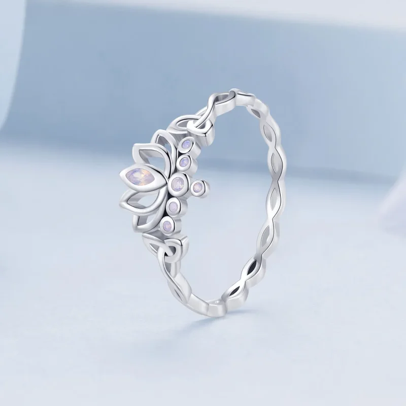(image for) Pandora Style Lotus Ring - BSR487 - View 2