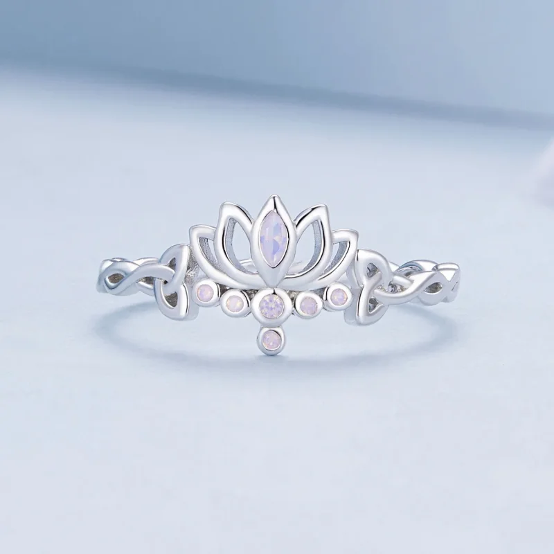 (image for) Pandora Style Lotus Ring - BSR487 - View 3