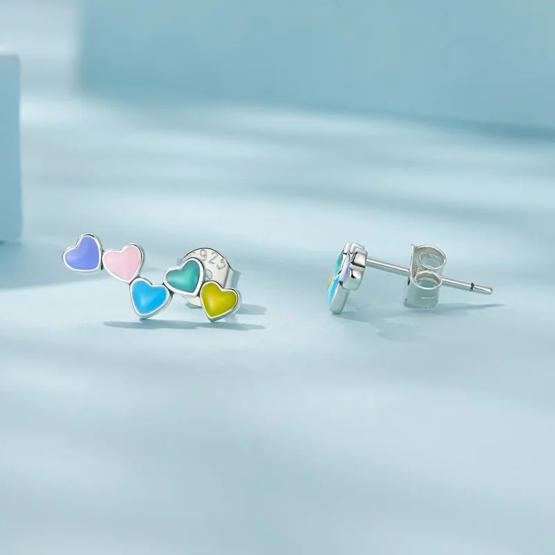 (image for) Pandora Style Love Colorful Studs Earrings - SCE1638 - View 4