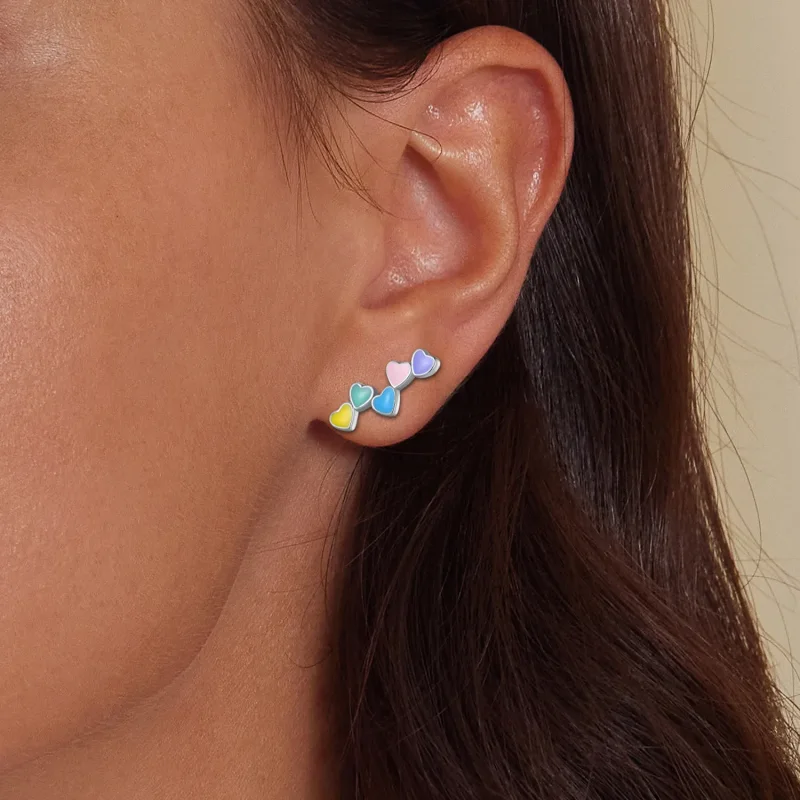 (image for) Pandora Style Love Colorful Studs Earrings - SCE1638 - View 6