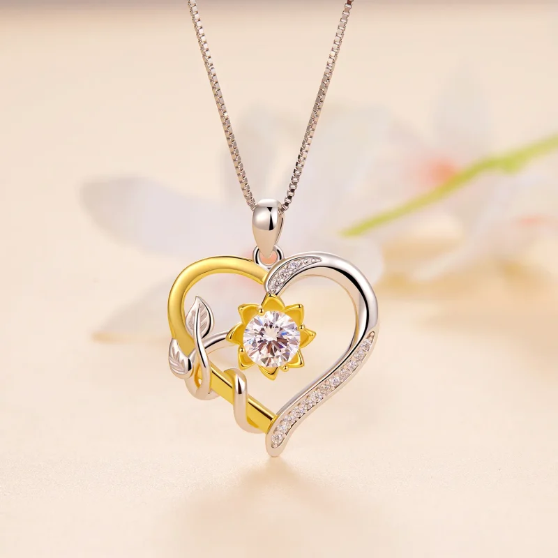 (image for) Pandora Style Love Moissanite Necklace (One Certificate) - MSN012 - View 2