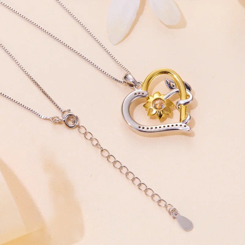 (image for) Pandora Style Love Moissanite Necklace (One Certificate) - MSN012 - View 5