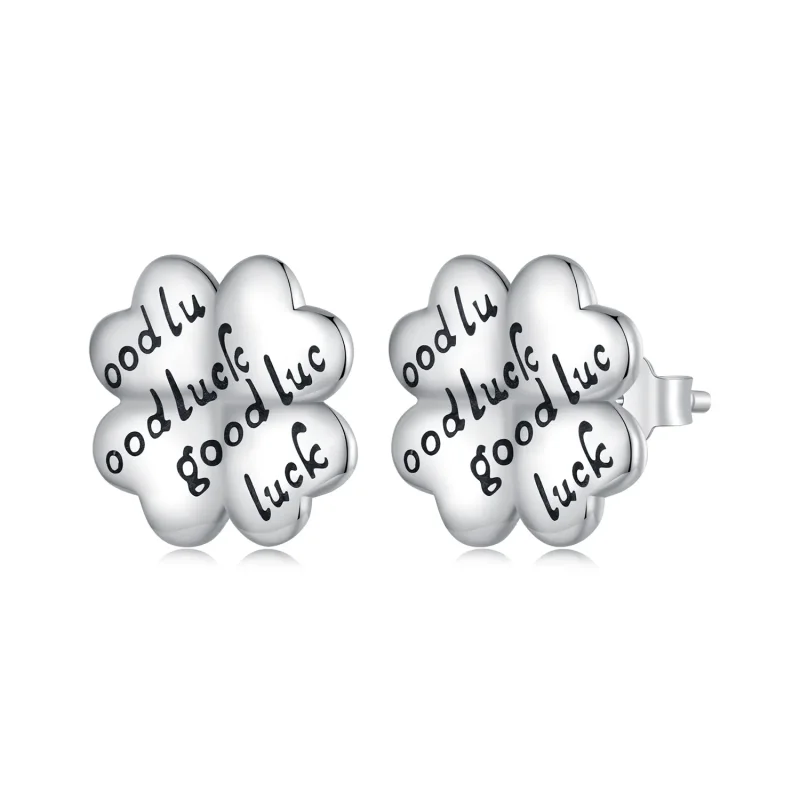 (image for) Pandora Style Lucky Clover Studs Earrings - SCE1635 - Product Image