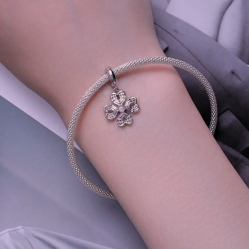 (image for) Pandora Style Lucky Four Leaf Clover Dangle - SCC2484 - View 5