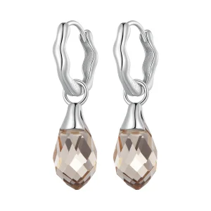 (image for) Pandora Style Luxurious Water Drop Hoop Earrings - BSE814