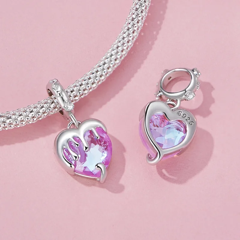 (image for) Pandora Style Melting Girl's Heart Dangle - SCC2471 - View 3