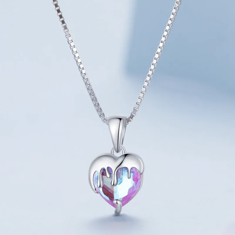 (image for) Pandora Style Melting Heart Necklace - BSN322 - View 3