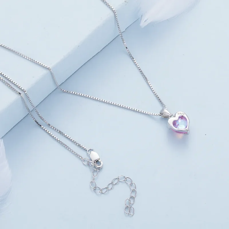 (image for) Pandora Style Melting Heart Necklace - BSN322 - View 4