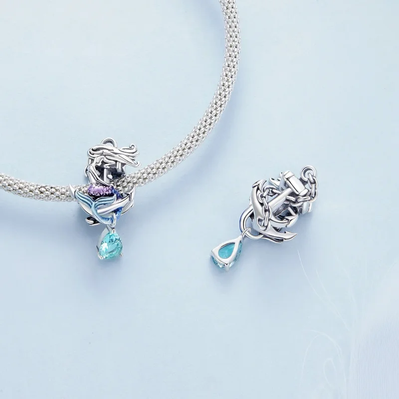 (image for) Pandora Style Mermaid Anchor Charm - BSC903 - View 4