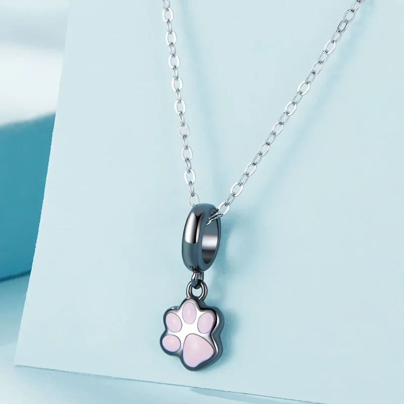 (image for) Pandora Style Mini Black Cat Claw Dangle - SCC2476-D - View 2