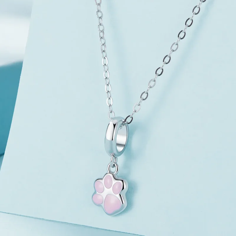 (image for) Pandora Style Mini White Cat Claw Dangle - SCC2476-A - View 2