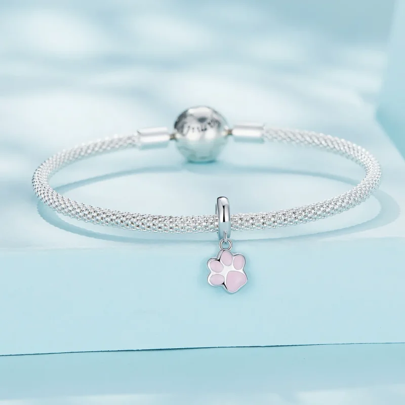 (image for) Pandora Style Mini White Cat Claw Dangle - SCC2476-A - View 3