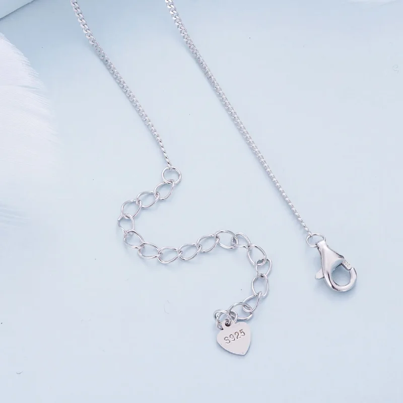 (image for) Pandora Style Mobius Double Ring Necklace - BSN362 - View 4