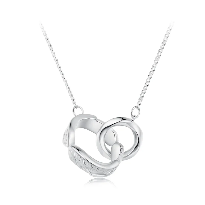(image for) Pandora Style Mobius Double Ring Necklace - BSN362 - Product Image