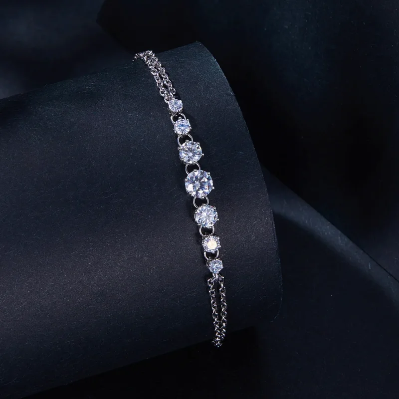 (image for) Pandora Style Moissanite Bracelet (One Certificate) - MSB008 - View 2