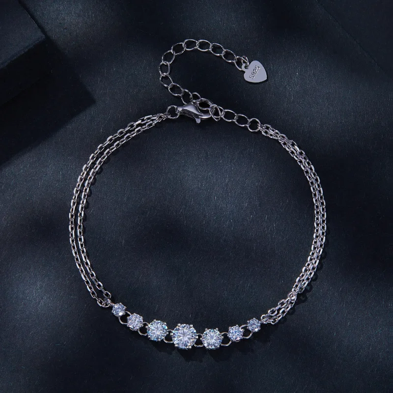 (image for) Pandora Style Moissanite Bracelet (One Certificate) - MSB008 - View 3