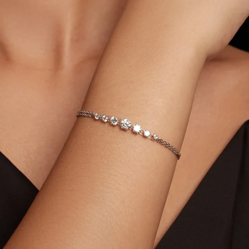 (image for) Pandora Style Moissanite Bracelet (One Certificate) - MSB008 - View 4