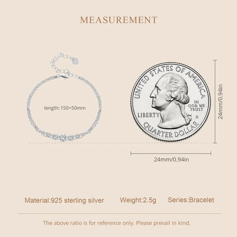 (image for) Pandora Style Moissanite Bracelet (One Certificate) - MSB008 - View 5