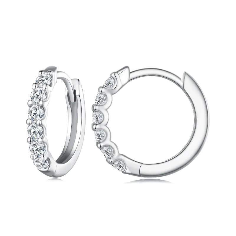 (image for) Pandora Style Moissanite Hoop Earrings - MSE029 - Product Image