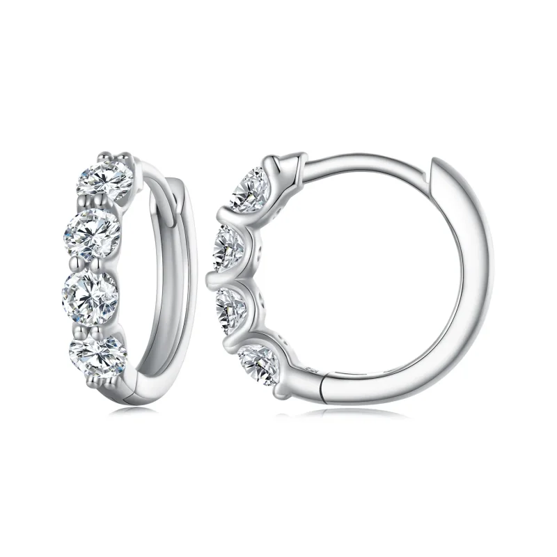 (image for) Pandora Style Moissanite Hoop Earrings - MSE030 - Product Image