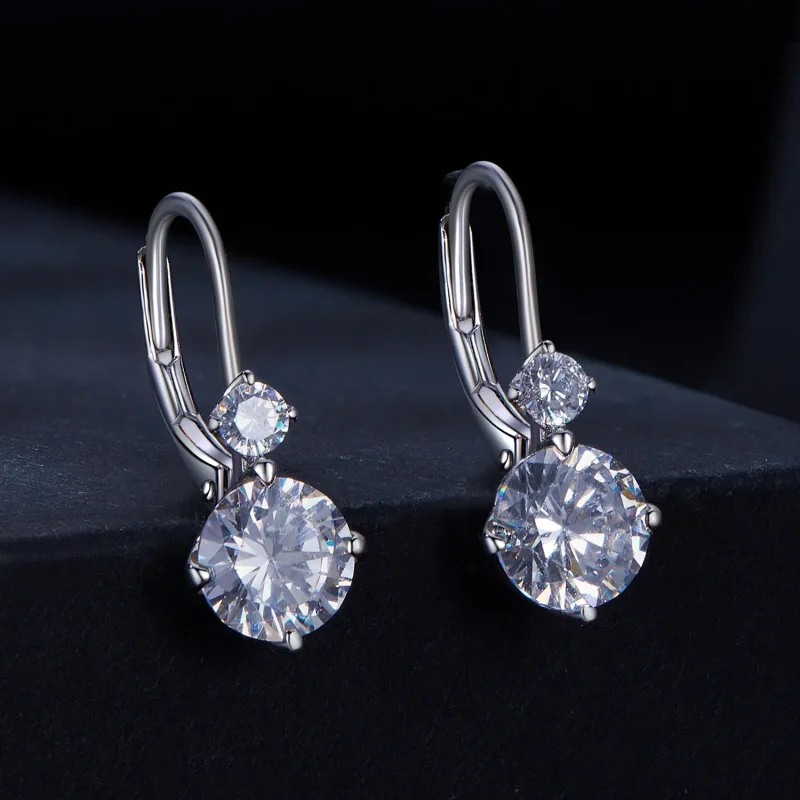 (image for) Pandora Style Moissanite Hoop Earrings (with two certificates) - MSE031 - View 2