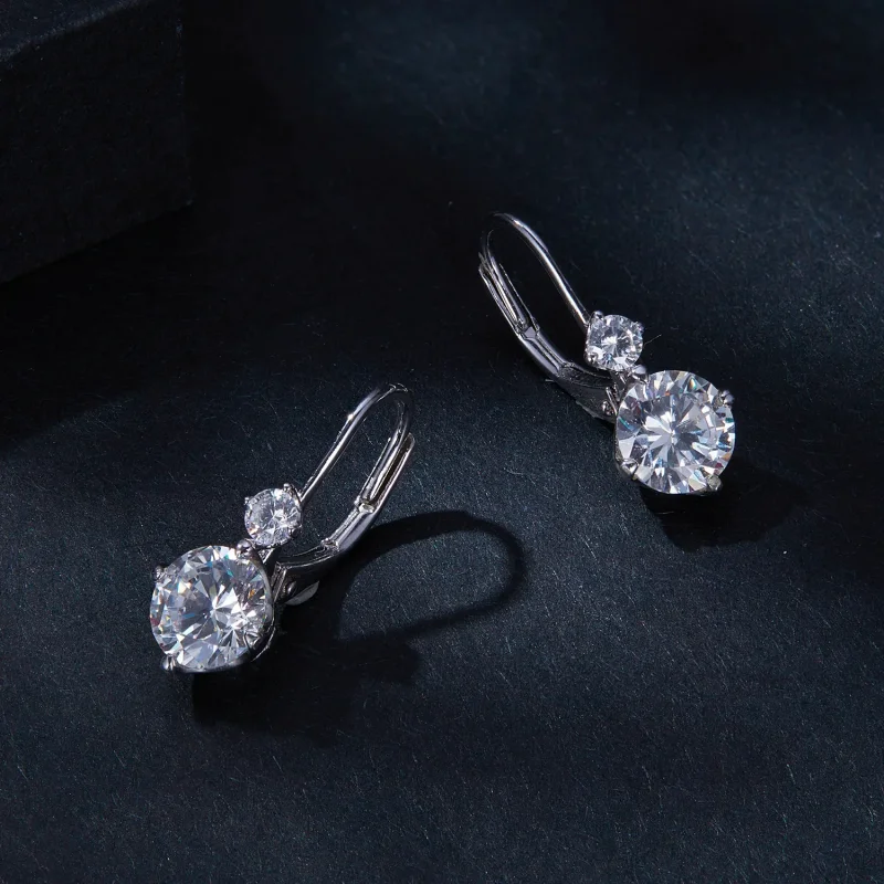 (image for) Pandora Style Moissanite Hoop Earrings (with two certificates) - MSE031 - View 3