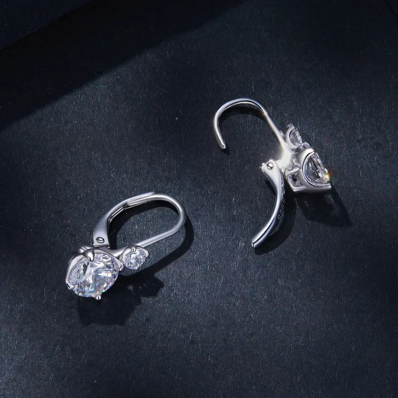 (image for) Pandora Style Moissanite Hoop Earrings (with two certificates) - MSE031 - View 4