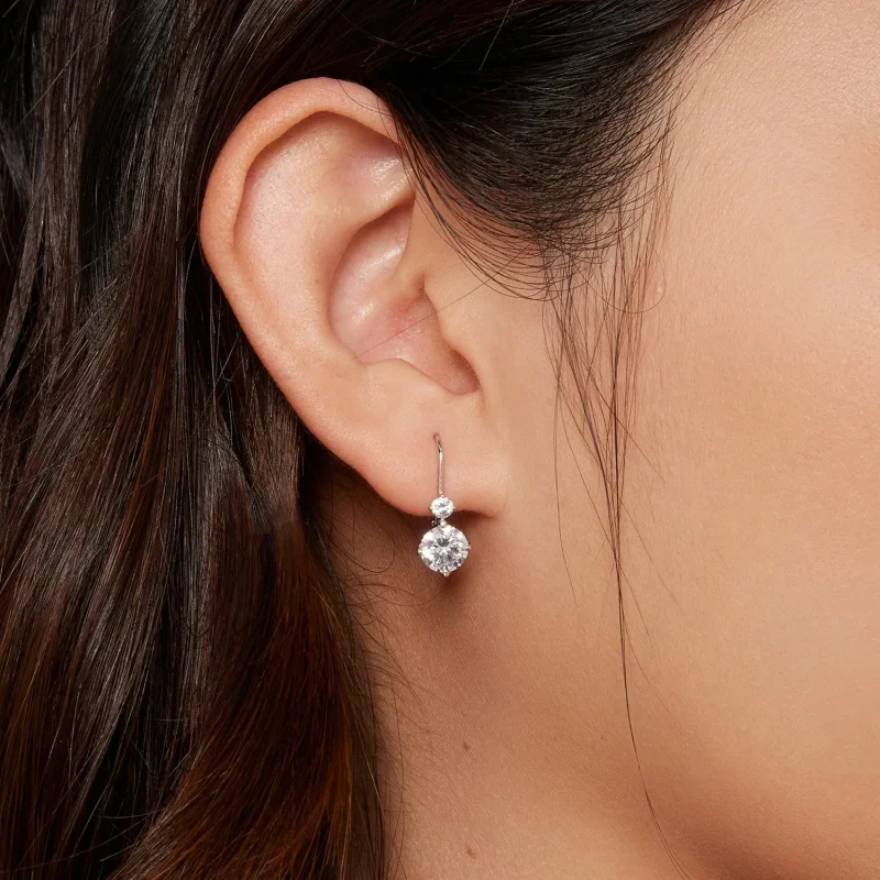 (image for) Pandora Style Moissanite Hoop Earrings (with two certificates) - MSE031 - View 6