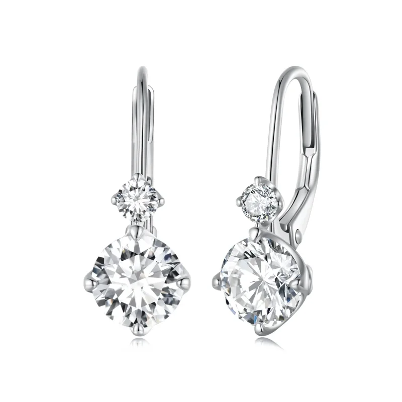 (image for) Pandora Style Moissanite Hoop Earrings (with two certificates) - MSE031 - Product Image