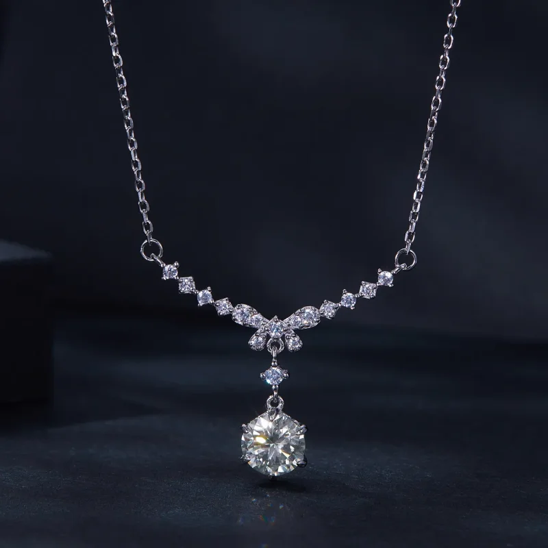 (image for) Pandora Style Moissanite Necklace (Comes with One Certificate) - MSN020 - View 3