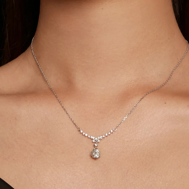 (image for) Pandora Style Moissanite Necklace (Comes with One Certificate) - MSN020 - View 6