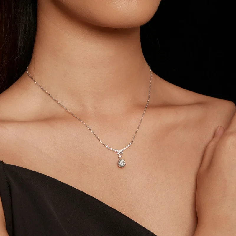 (image for) Pandora Style Moissanite Necklace (Comes with One Certificate) - MSN020 - View 7